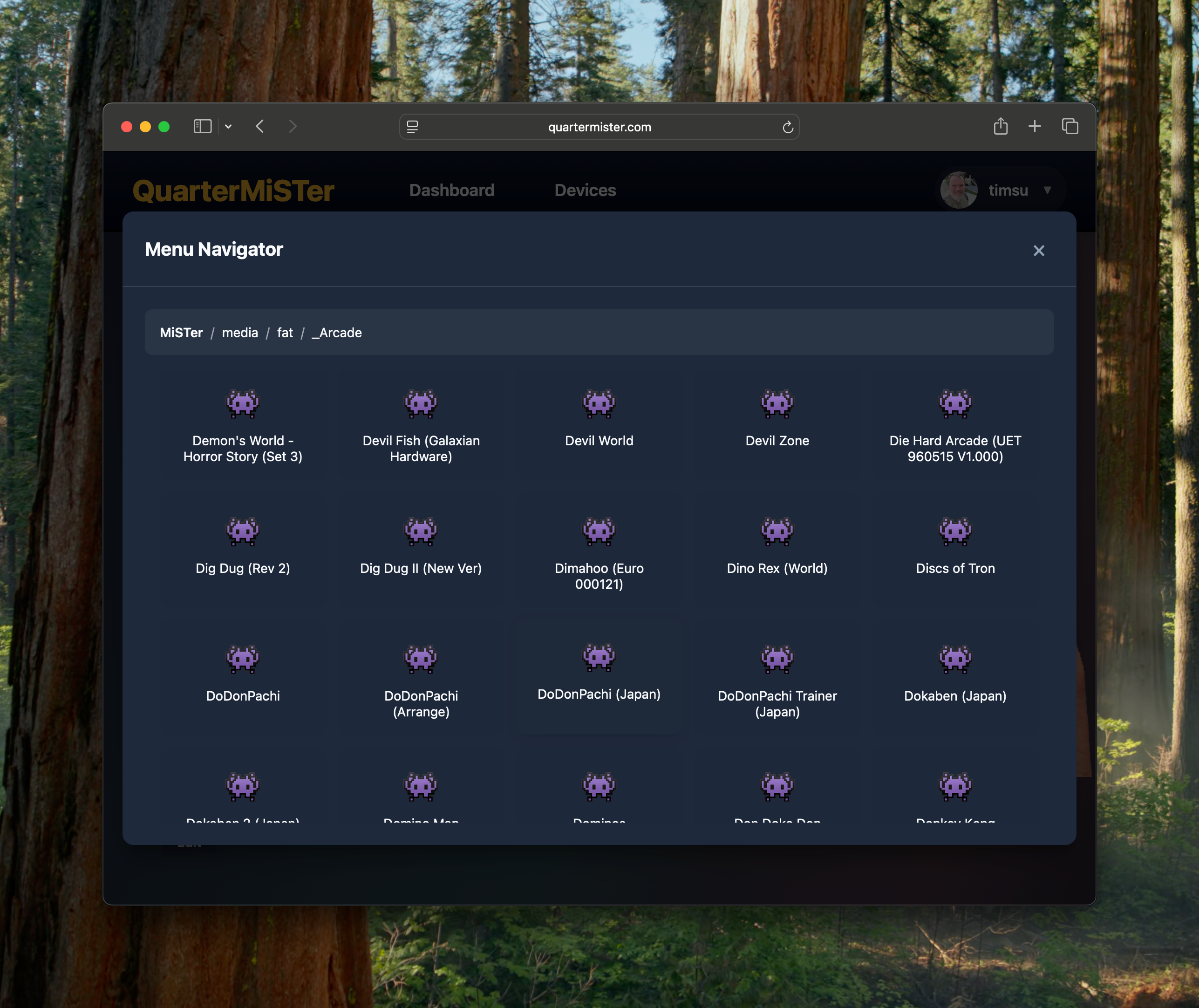 Menu Navigation - Dark Mode